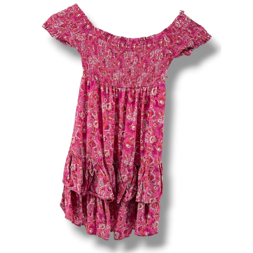 Mayoral Dress Girls Size 10 Pink Floral Smocked Tiered‎ Boho Summer Chic